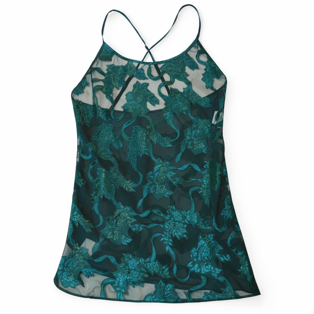 Vintage 90s Victoria's Secret Gold Label/Tag Floral Slip Dress Chemise Nightie